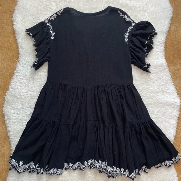 Free People Santiago black white embroidered endless summer mini dress - Picture 7 of 10